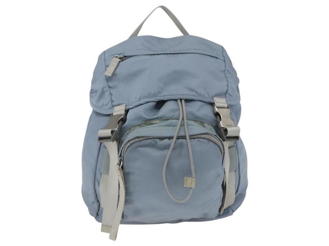 PRADA Backpack Nylon Light Blue Silver Auth 165621 Silvery - view 13