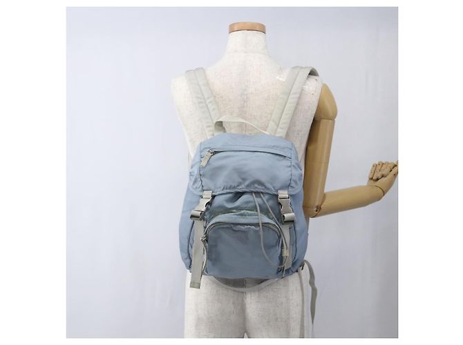 PRADA Backpack Nylon Light Blue Silver Auth 165621 Silvery - view 25