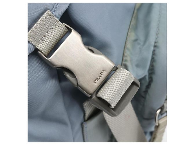 PRADA Backpack Nylon Light Blue Silver Auth 165621 Silvery - view 9