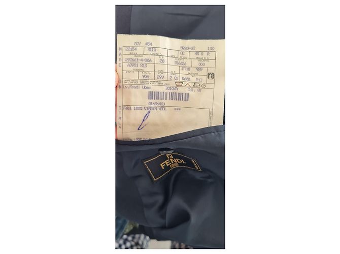 Fendi Navy Blue Wool Suit Jacket - view 5