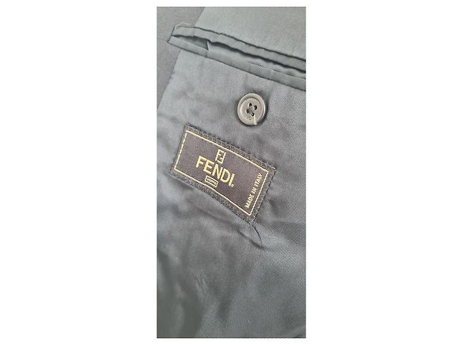 Fendi Navy Blue Wool Suit Jacket - view 6