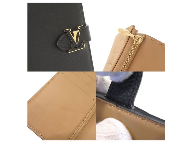 Billetera bi-fold de cuero Taurillon Noir Louis Vuitton Negro - vista 10