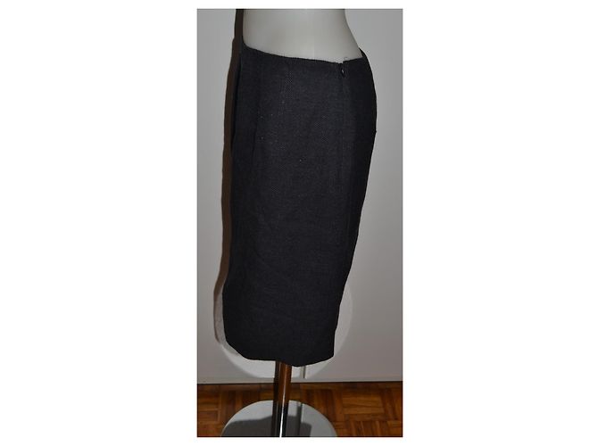 Abrigo Fendi de lana y lino negro - vista 2