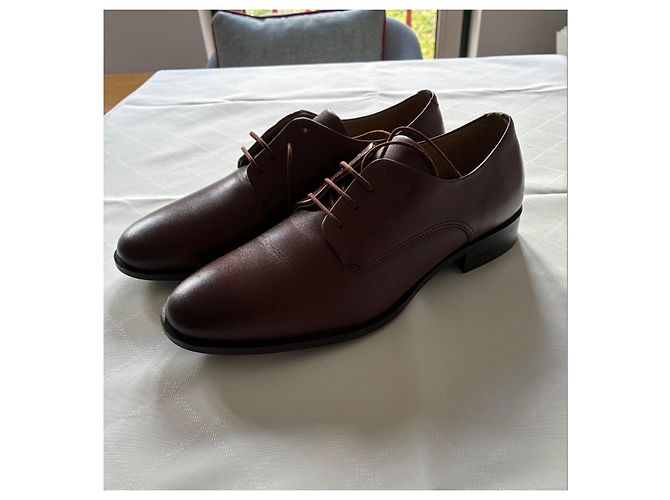 Hugo Boss Scarpe Oxford in pelle marrone BOSS - vista 9