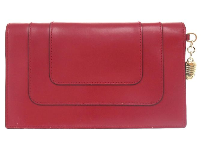 Bulgari Billetera Bifold de Cuero Serpenti de Bvlgari Rosa Roja - vista 2
