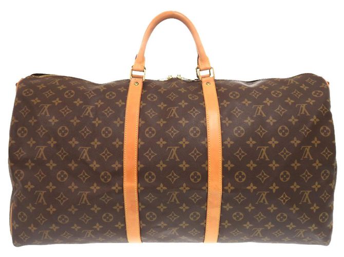 Borsa Boston Keepall Bandoulière 60 Monogram Louis Vuitton Marrone - vista 2