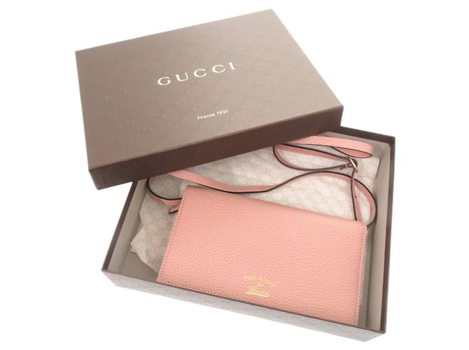 Borsa a spalla in pelle rosa Gucci Swing 368231 - vista 2