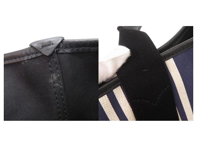 Everyday Balenciaga Navy Cabas Tote Tasche Schwarz Weiß Marineblau - Ansicht 10