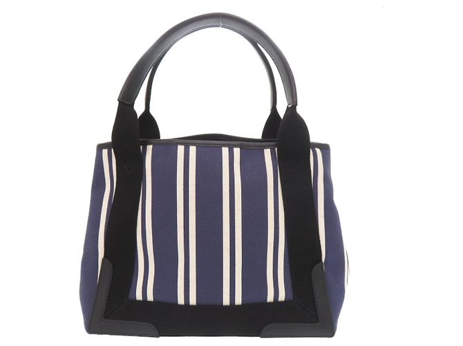Everyday Balenciaga Navy Cabas Tote Tasche Schwarz Weiß Marineblau - Ansicht 3