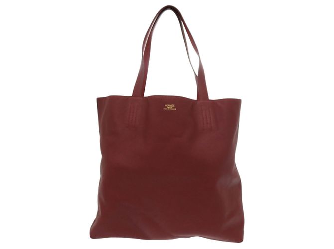 Hermès Double Sens 45 Wende-Tasche Braun Rot - Ansicht 2