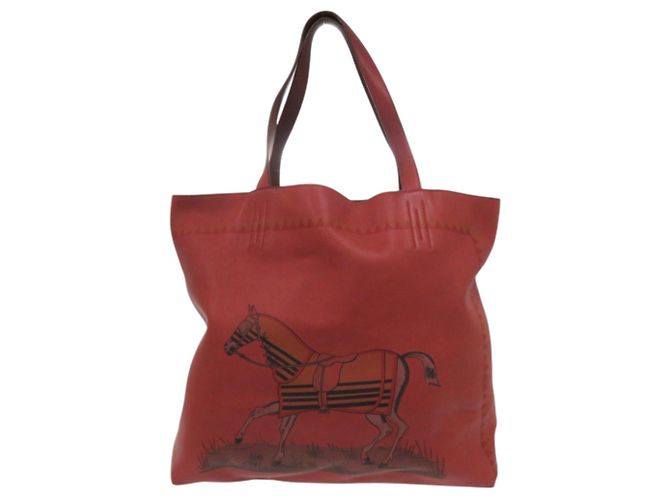 Hermès Double Sens 45 Wende-Tasche Braun Rot - Ansicht 4