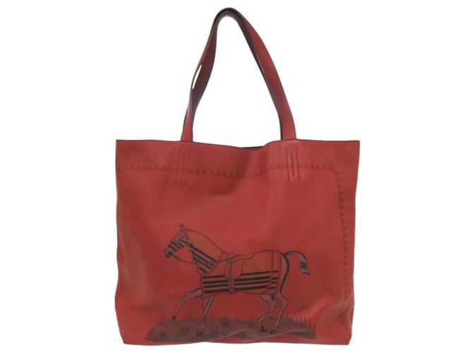 Hermès Double Sens 45 Wende-Tasche Braun Rot - Ansicht 5