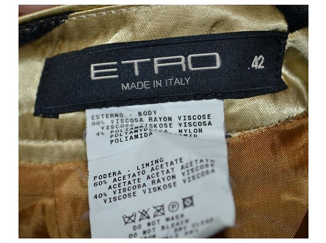 Gonna Etro Nera e Oro in Viscosa Nero D'oro - vista 5