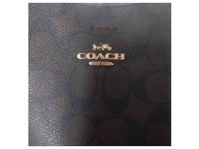 Borsa a mano Coach Small Town in pelle marrone scuro - vista 6