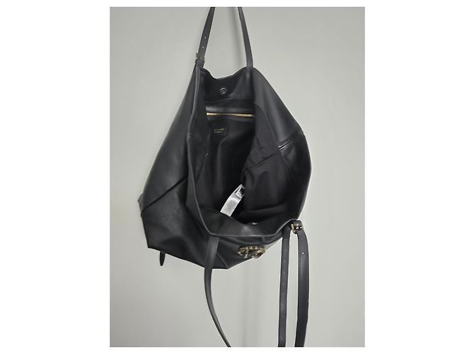 Borsa shopping Roberto Cavalli Monogramma Mirror Snake in pelle nera Nero - vista 12