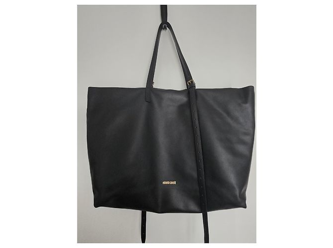 Borsa shopping Roberto Cavalli Monogramma Mirror Snake in pelle nera Nero - vista 13
