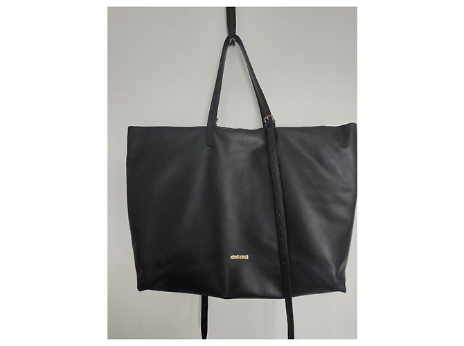 Borsa shopping Roberto Cavalli Monogramma Mirror Snake in pelle nera Nero - vista 3