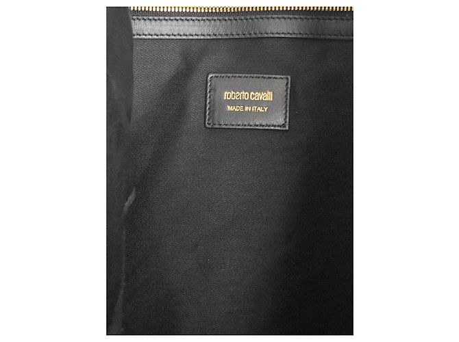 Borsa shopping Roberto Cavalli Monogramma Mirror Snake in pelle nera Nero - vista 8