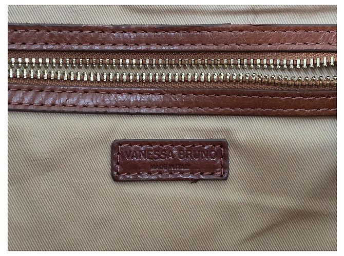 Borsa tote XL Vanessa Bruno in pelle trapuntata marrone - vista 10