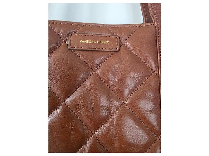 Borsa tote XL Vanessa Bruno in pelle trapuntata marrone - vista 2