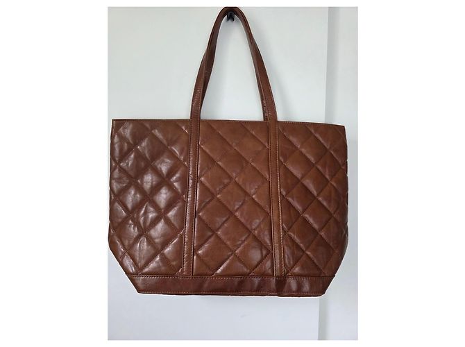 Borsa tote XL Vanessa Bruno in pelle trapuntata marrone - vista 3