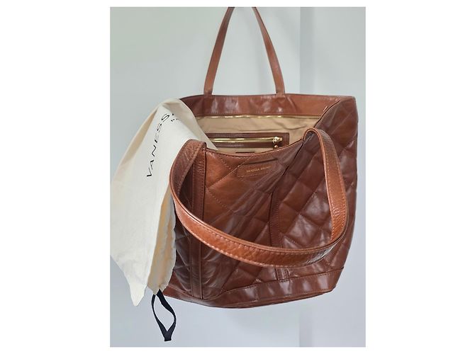 Borsa tote XL Vanessa Bruno in pelle trapuntata marrone - vista 4