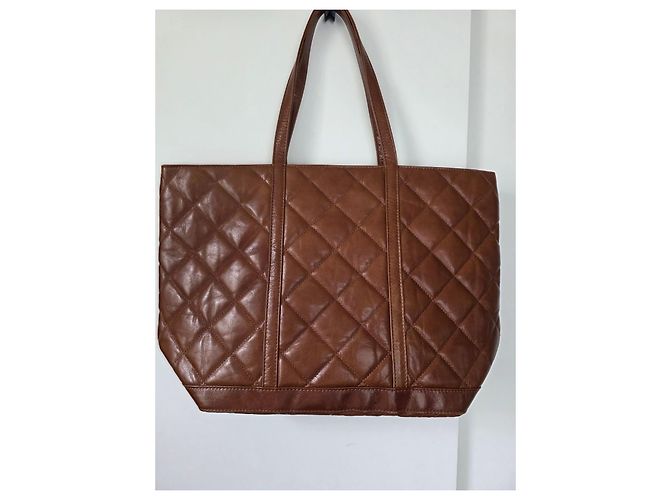 Borsa tote XL Vanessa Bruno in pelle trapuntata marrone - vista 7