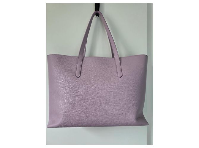 Bolso tote Roberto Cavalli de cuero texturizado lavanda Rosa Púrpura - vista 3