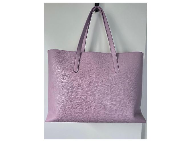 Bolso tote Roberto Cavalli de cuero texturizado lavanda Rosa Púrpura - vista 5