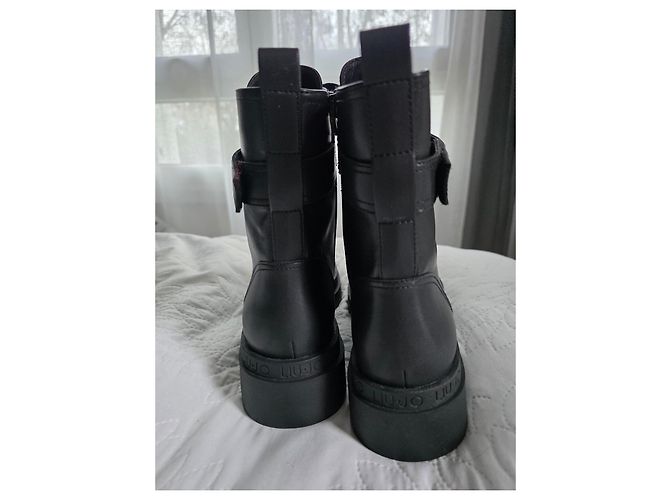 Stivali Ranger con piattaforma in pelle nera Liu.Jo Nero - vista 11
