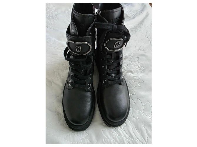 Stivali Ranger con piattaforma in pelle nera Liu.Jo Nero - vista 2