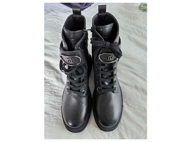 Stivali Ranger con piattaforma in pelle nera Liu.Jo Nero - vista 9