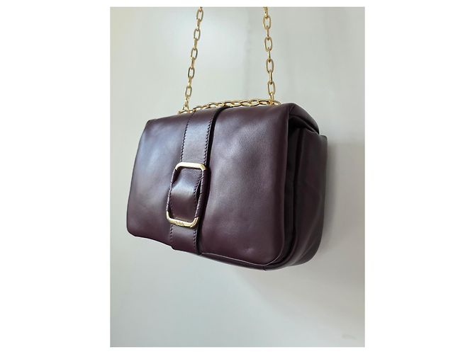 Borsa Ba&Sh S Teddy Puffed in pelle bordeaux scuro D'oro Bordò - vista 10