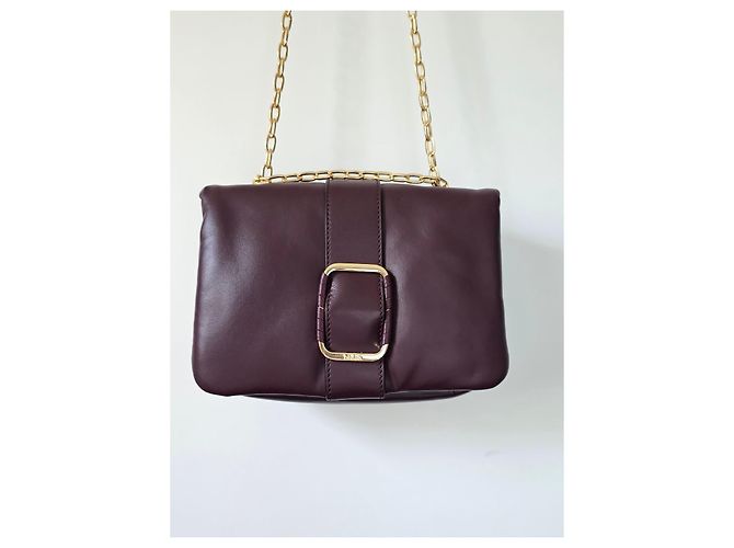 Borsa Ba&Sh S Teddy Puffed in pelle bordeaux scuro D'oro Bordò - vista 11
