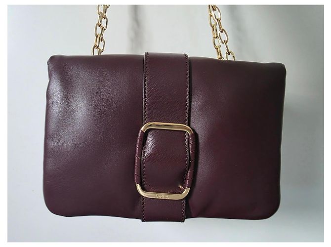 Borsa Ba&Sh S Teddy Puffed in pelle bordeaux scuro D'oro Bordò - vista 3