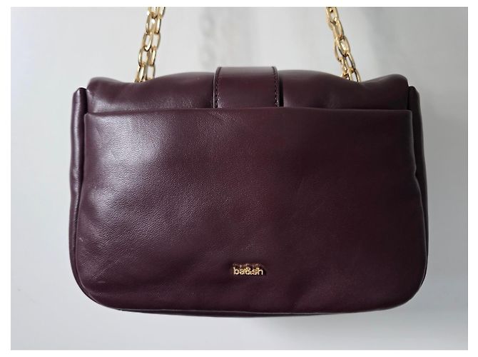 Borsa Ba&Sh S Teddy Puffed in pelle bordeaux scuro D'oro Bordò - vista 4