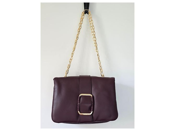Borsa Ba&Sh S Teddy Puffed in pelle bordeaux scuro D'oro Bordò - vista 9