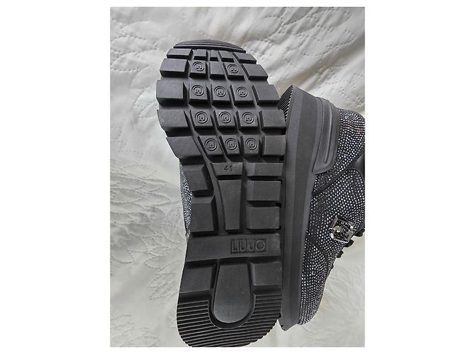 Sneakers Liu.Jo Nere in Pelle e Strass Nero - vista 10