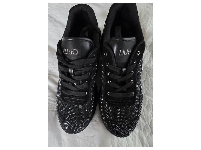 Sneakers Liu.Jo Nere in Pelle e Strass Nero - vista 7