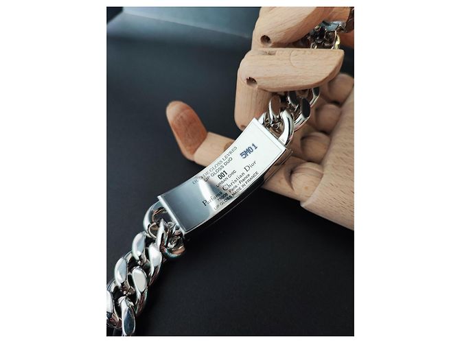 Bracciale Christian Dior in metallo argentato Argento - vista 4