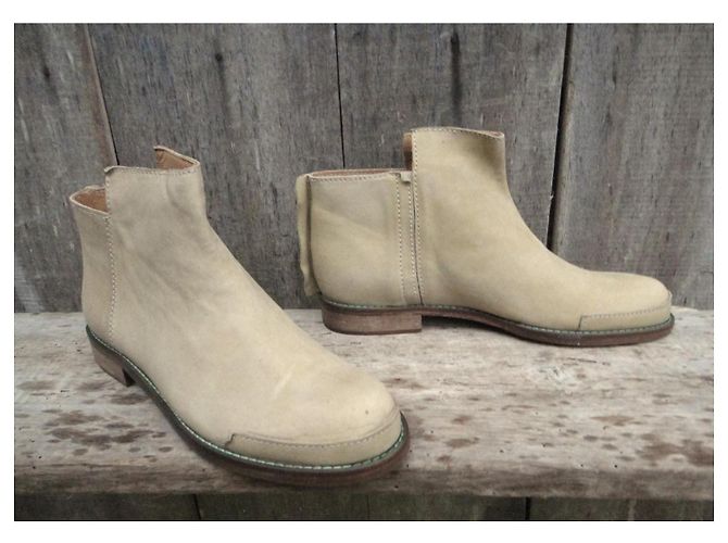 Botines Acne Gun de piel beige - vista 2