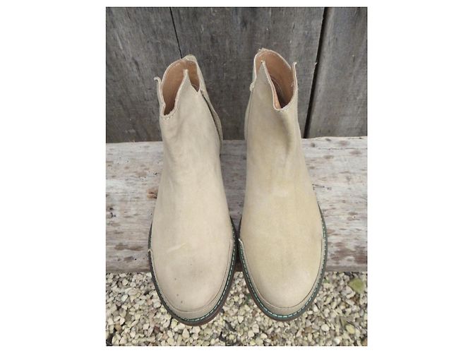 Botines Acne Gun de piel beige - vista 3