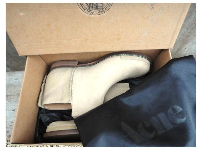 Botines Acne Gun de piel beige - vista 6