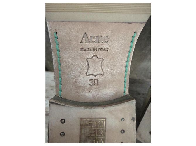 Botines Acne Gun de piel beige - vista 7