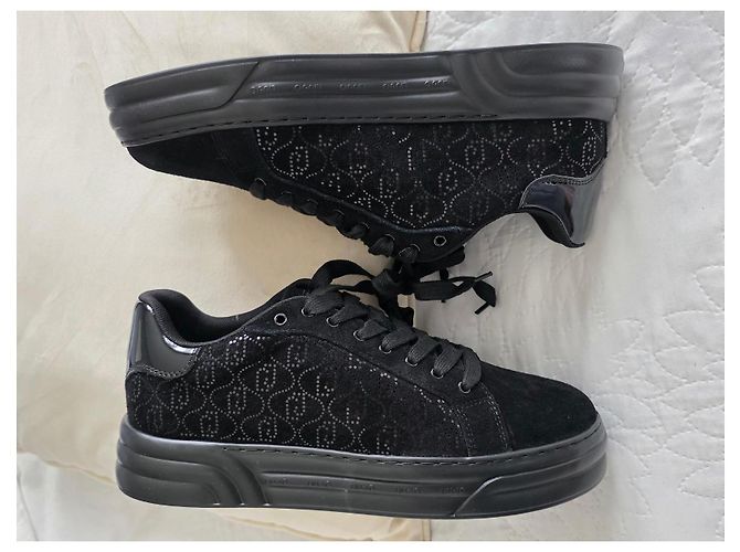 Sneakers Liu.Jo in pelle nera con logo LJ Nero - vista 2