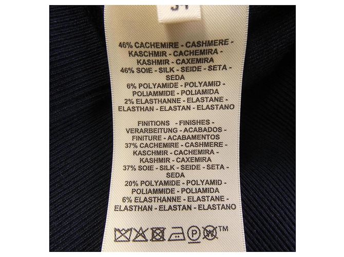 Falda de mezcla de cachemira de Hermès Castaño Azul Azul marino - vista 3