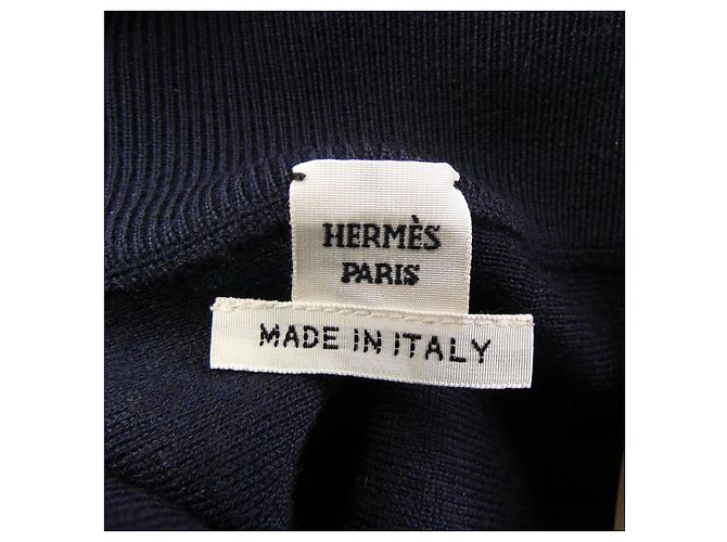 Falda de mezcla de cachemira de Hermès Castaño Azul Azul marino - vista 4