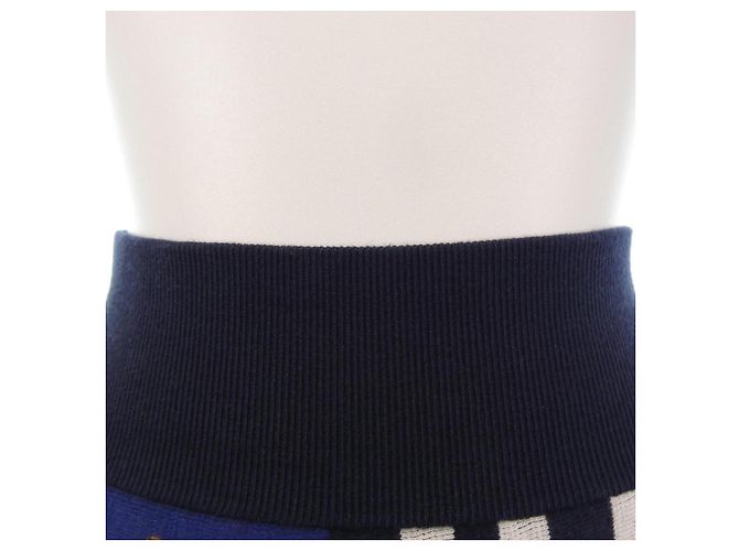 Falda de mezcla de cachemira de Hermès Castaño Azul Azul marino - vista 5