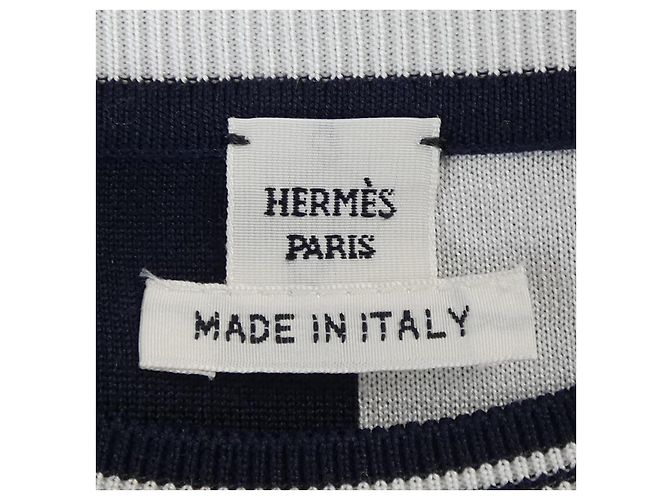 Hermès Malhas Hermes Branco Azul marinho - vista 5