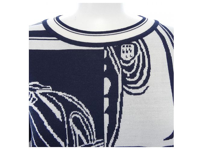 Hermès Malhas Hermes Branco Azul marinho - vista 6